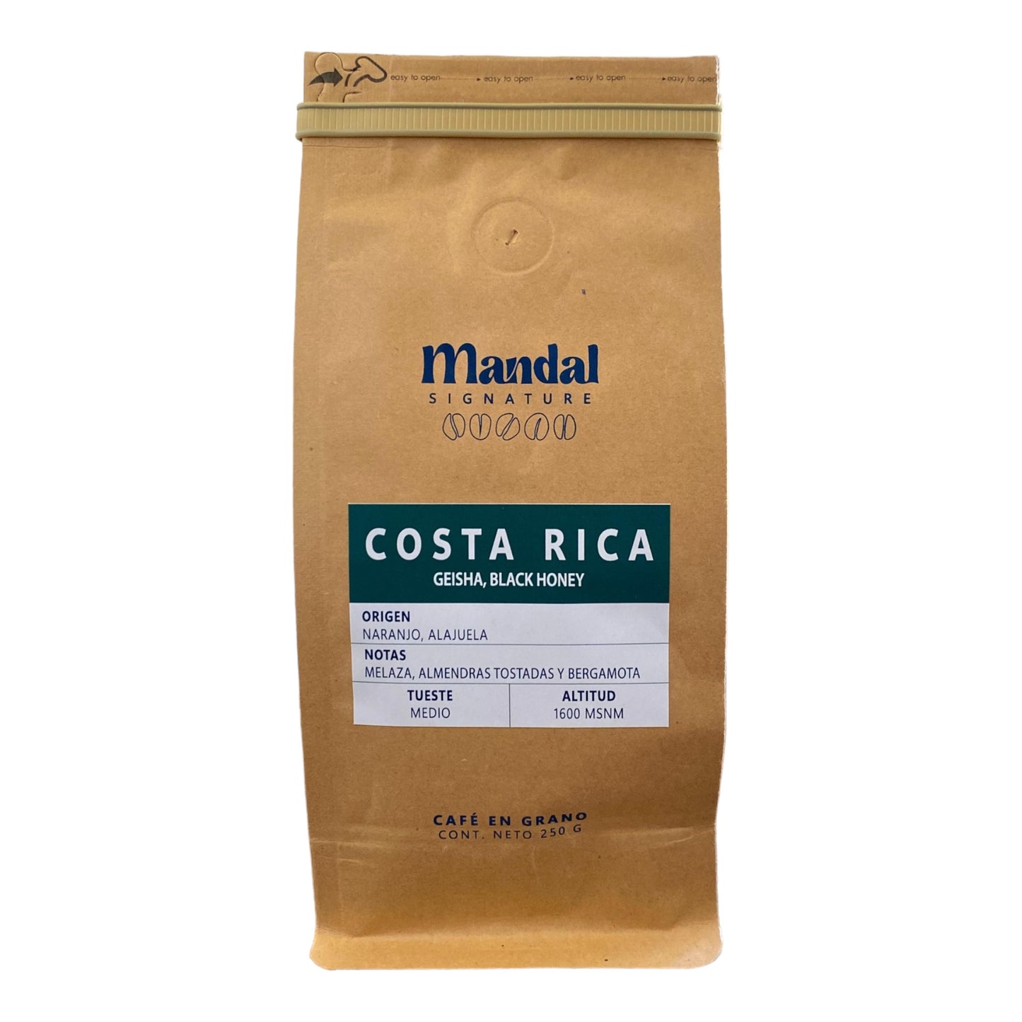 Café de Costa Rica: Geisha. Black Honey. Con notas a Melaza, Bergamota y Almendras tostadas.